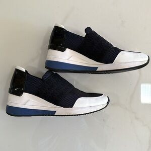 Michael Kors Felix Trainer Blue Slip On Sneaker